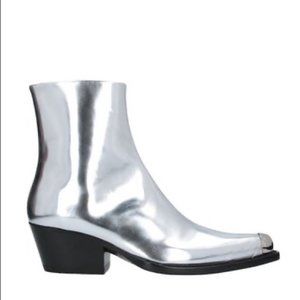Calvin Klein 205W39nyc Tex Tarrana Silver Metallic Cowboy Bootie